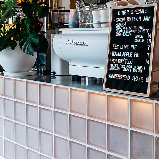 Interior photograph of Sunset Diner by Kitti Gould