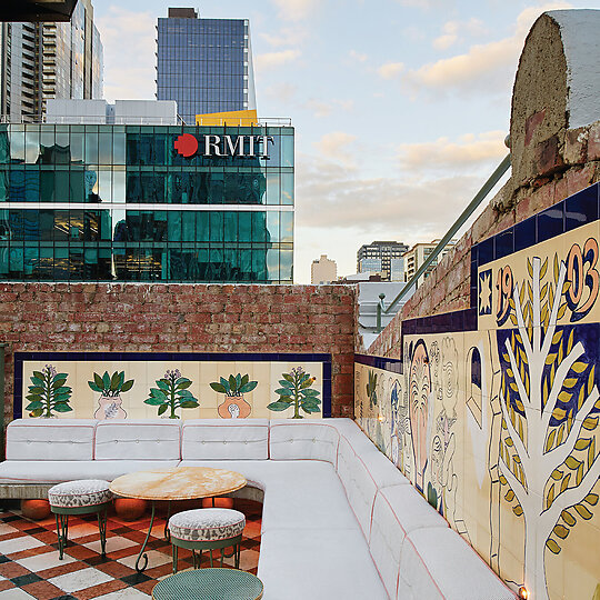 Interior photograph of HER ROOFTOP by EARL CARTER