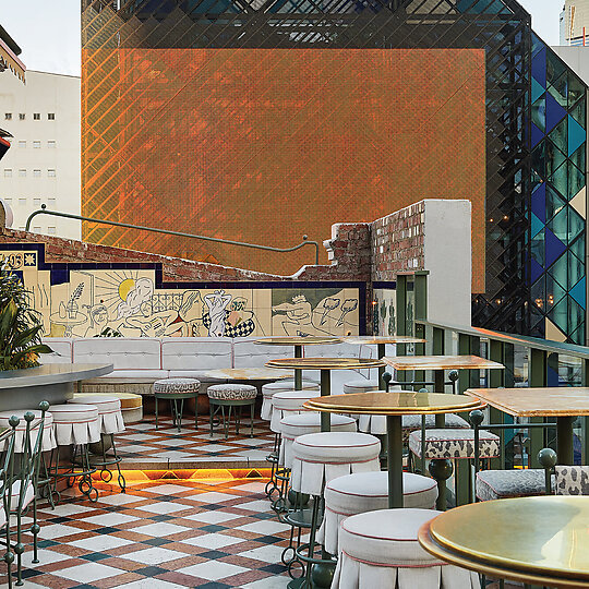 Interior photograph of HER ROOFTOP by EARL CARTER
