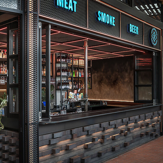 Interior photograph of Up In Smoke, Watergardens by Chris Murray