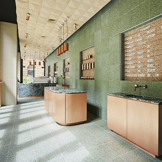 Interior photograph of First Love Coffee by Rebecca Newman