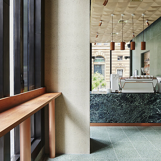 Interior photograph of First Love Coffee by Rebecca Newman