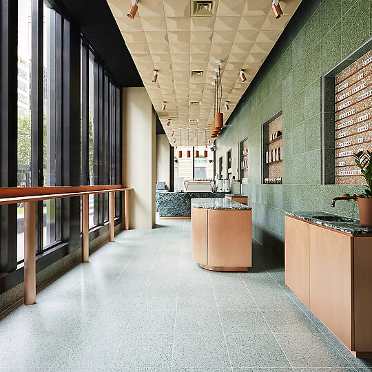Interior photograph of First Love Coffee by Rebecca Newman