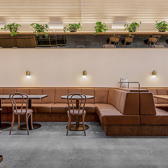 Interior photograph of LOULOU BISTRO, BOULANGERIE & TRAITEUR by William Labourier