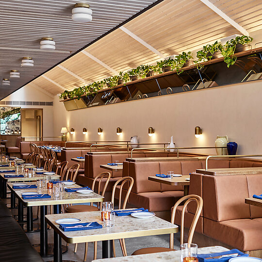 Interior photograph of LOULOU BISTRO, BOULANGERIE & TRAITEUR by Steve Woodburn