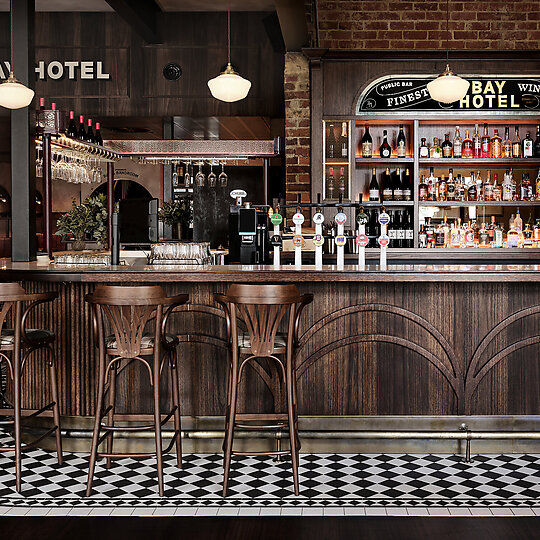 Interior photograph of The Bay Hotel by James Geer 