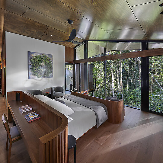 Interior photograph of Silky Oaks Lodge - Luxury Eco Retreat by George Aposolidis