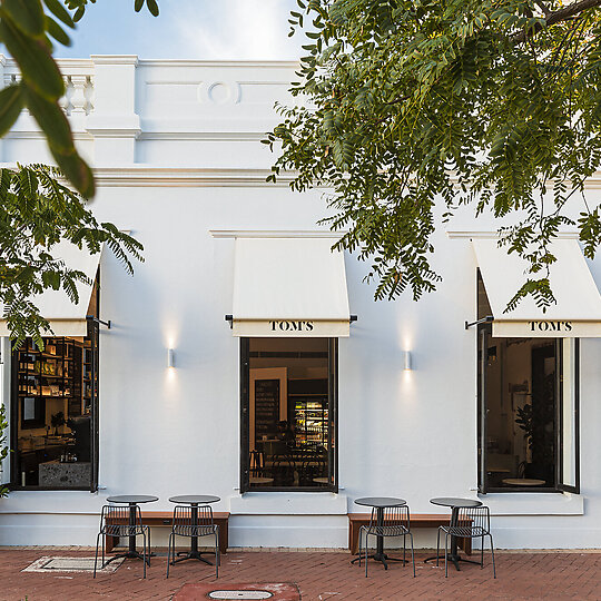 Interior photograph of Tom's Providore & Wine Bar by Ross Wallace Photography