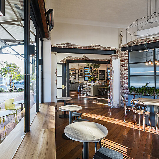 Interior photograph of Tom's Providore & Wine Bar by Ross Wallace Photography