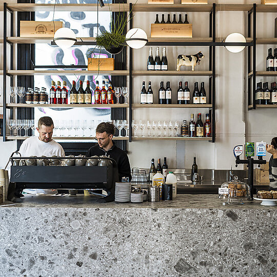 Interior photograph of Tom's Providore & Wine Bar by Ross Wallace Photography
