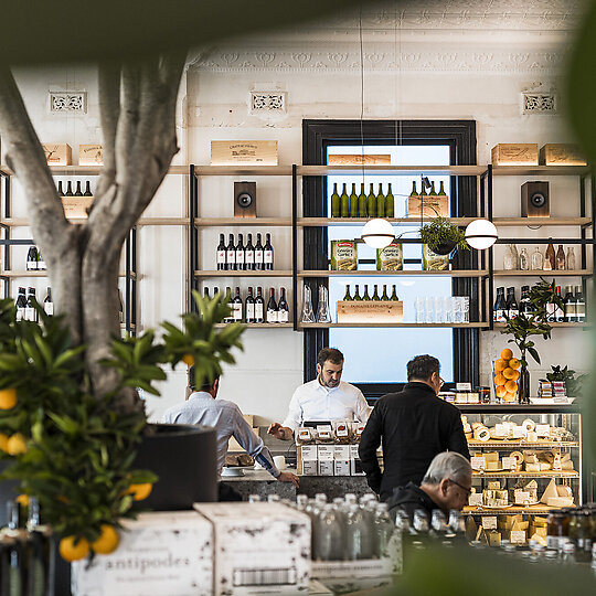 Interior photograph of Tom's Providore & Wine Bar by Ross Wallace Photography
