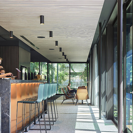 Interior photograph of Patina at Alumni Court by Scott Burrows