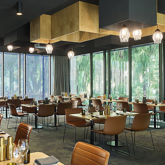Interior photograph of Patina at Alumni Court by Scott Burrows