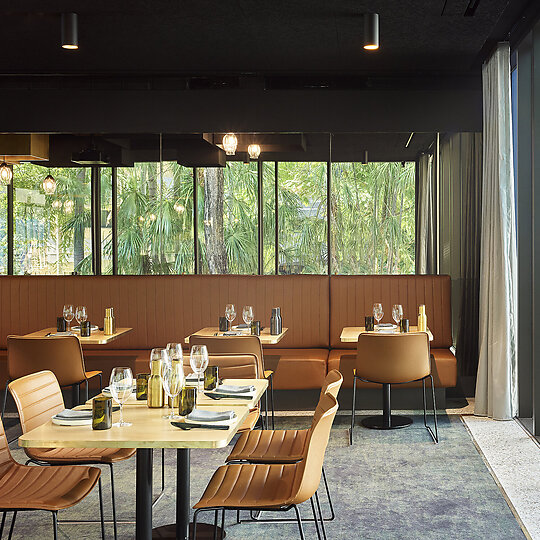 Interior photograph of Patina at Alumni Court by Scott Burrows