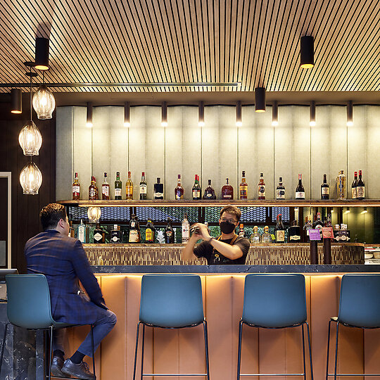 Interior photograph of Patina at Alumni Court by Scott Burrows