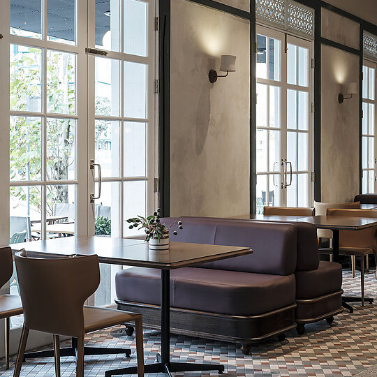 Interior photograph of Woolly Bay Hotel by Tom Ferguson