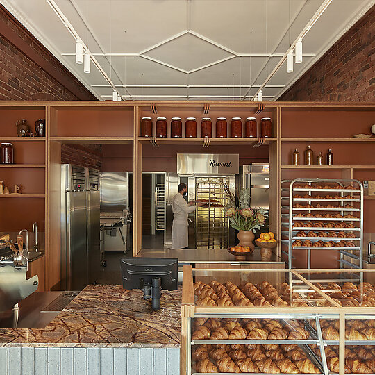 Interior photograph of Via Porta Bakehouse by Sean Fennessy 