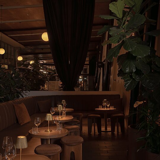 Interior photograph of Cru Bar and Cellar by Tom Blessing Studio