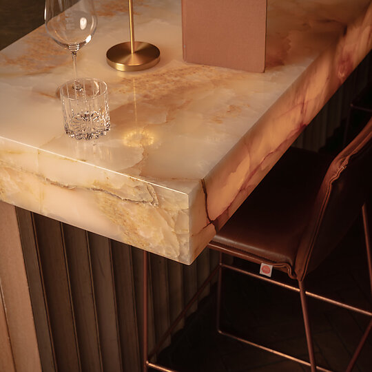 Interior photograph of Cru Bar and Cellar by Tom Blessing Studio