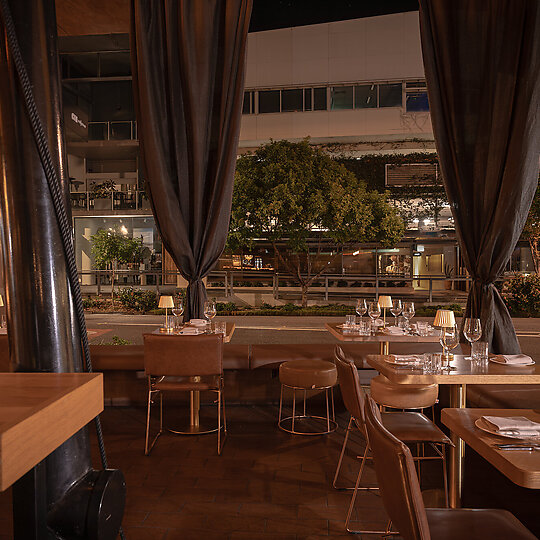 Interior photograph of Cru Bar and Cellar by Tom Blessing Studio