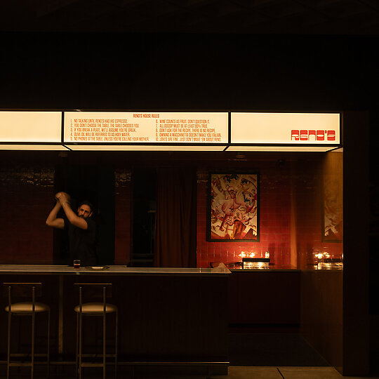 Interior photograph of Reno's by Simon Cecere